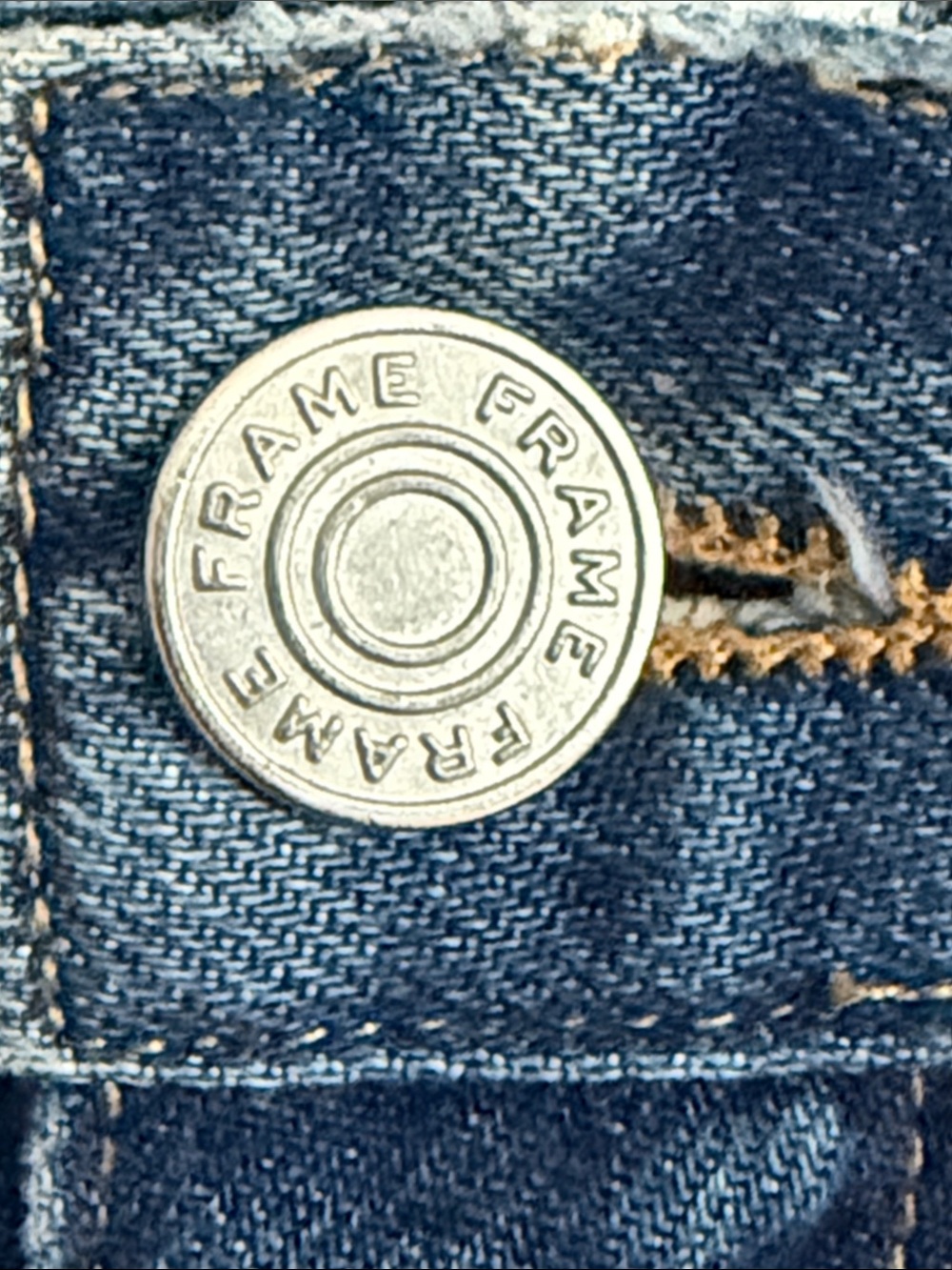 Frame Le Jane Crop High-Rise Raw Fray Hem Straight Leg Denim Jeans Cotton Sz 32 - Picture 6 of 15